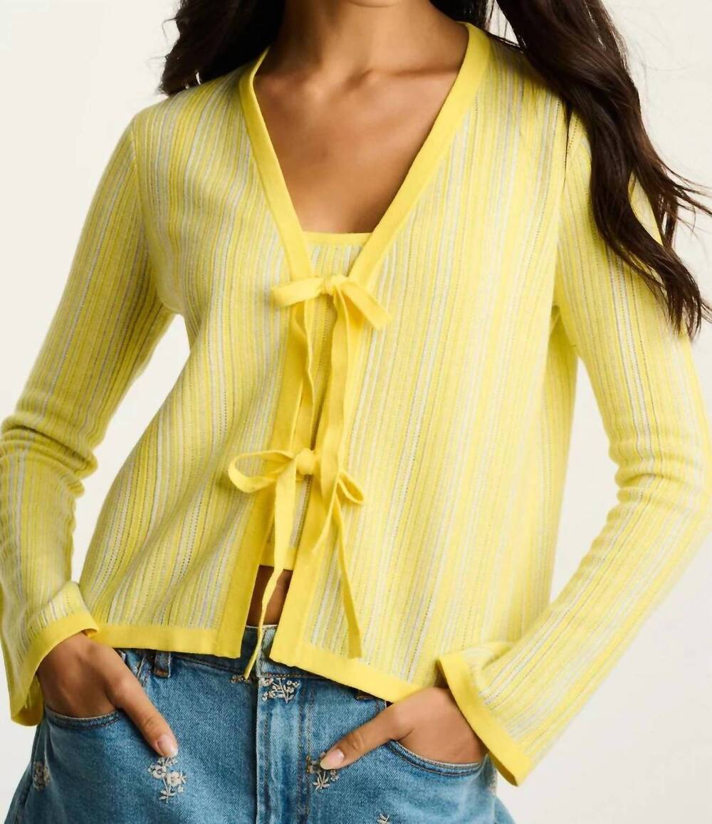 NEW LISA TODD sun kissed cardigan in butter combo